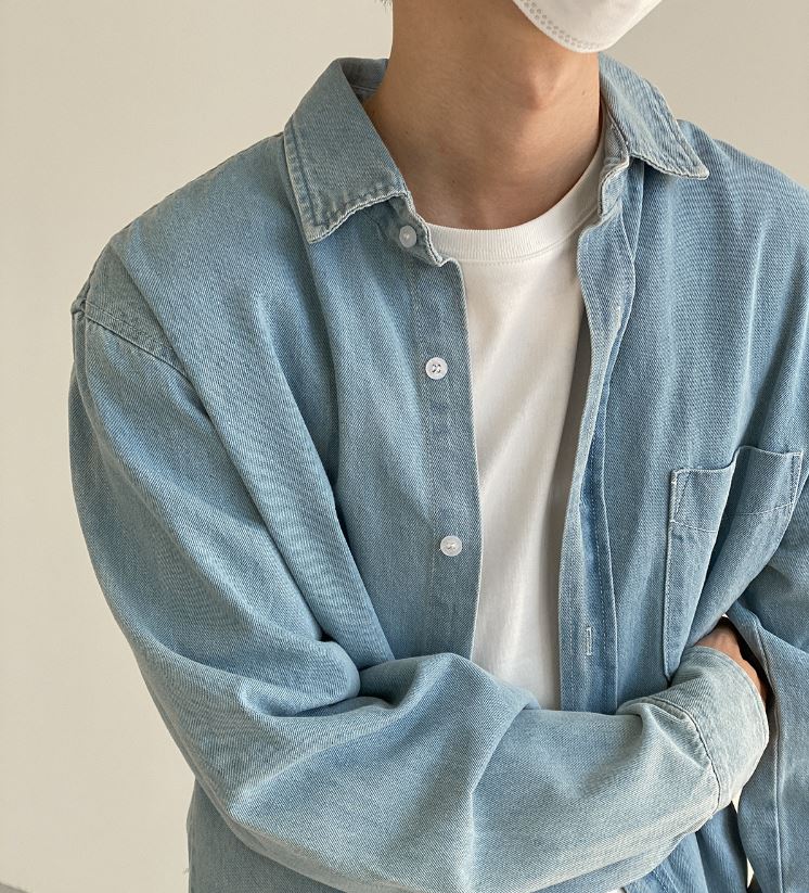 RT No. 5190 WASHED BLUE DENIM SHIRT JK