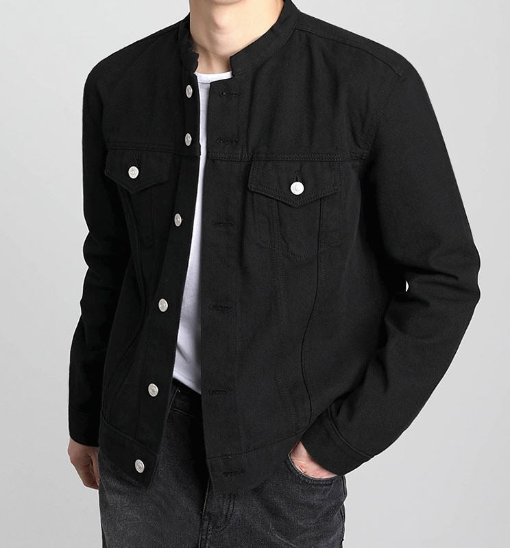 RT No. 5167 BLACK MOCK NECK DENIM JK