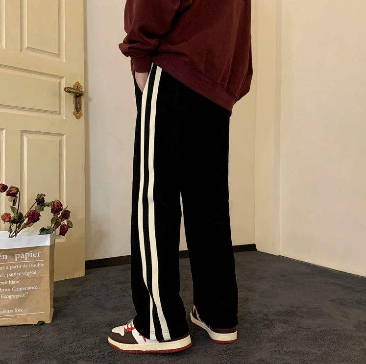 RT No. 5351 CASUAL STRIPED WIDE STRAIGHT PANTS