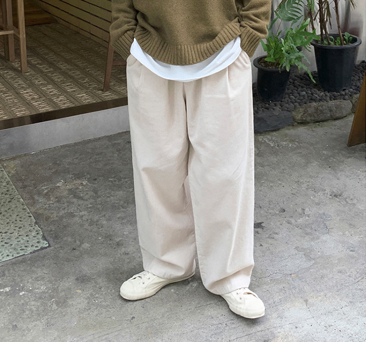 RT No. 3339 CORDUROY LOOSE WIDE PANTS