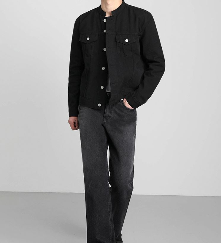 RT No. 5167 BLACK MOCK NECK DENIM JK