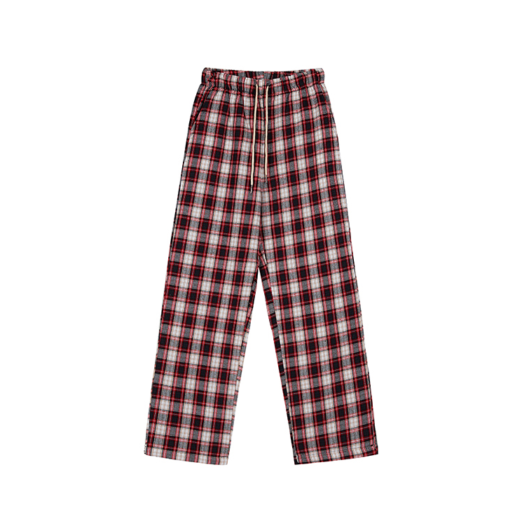 RT No. 3126 DRAWSTRING PLAID PANTS