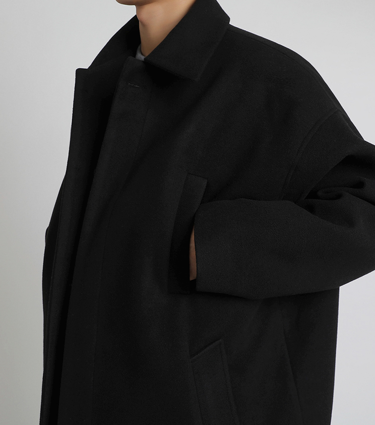 RT No. 3477 BLACK WOOLEN COAT JK