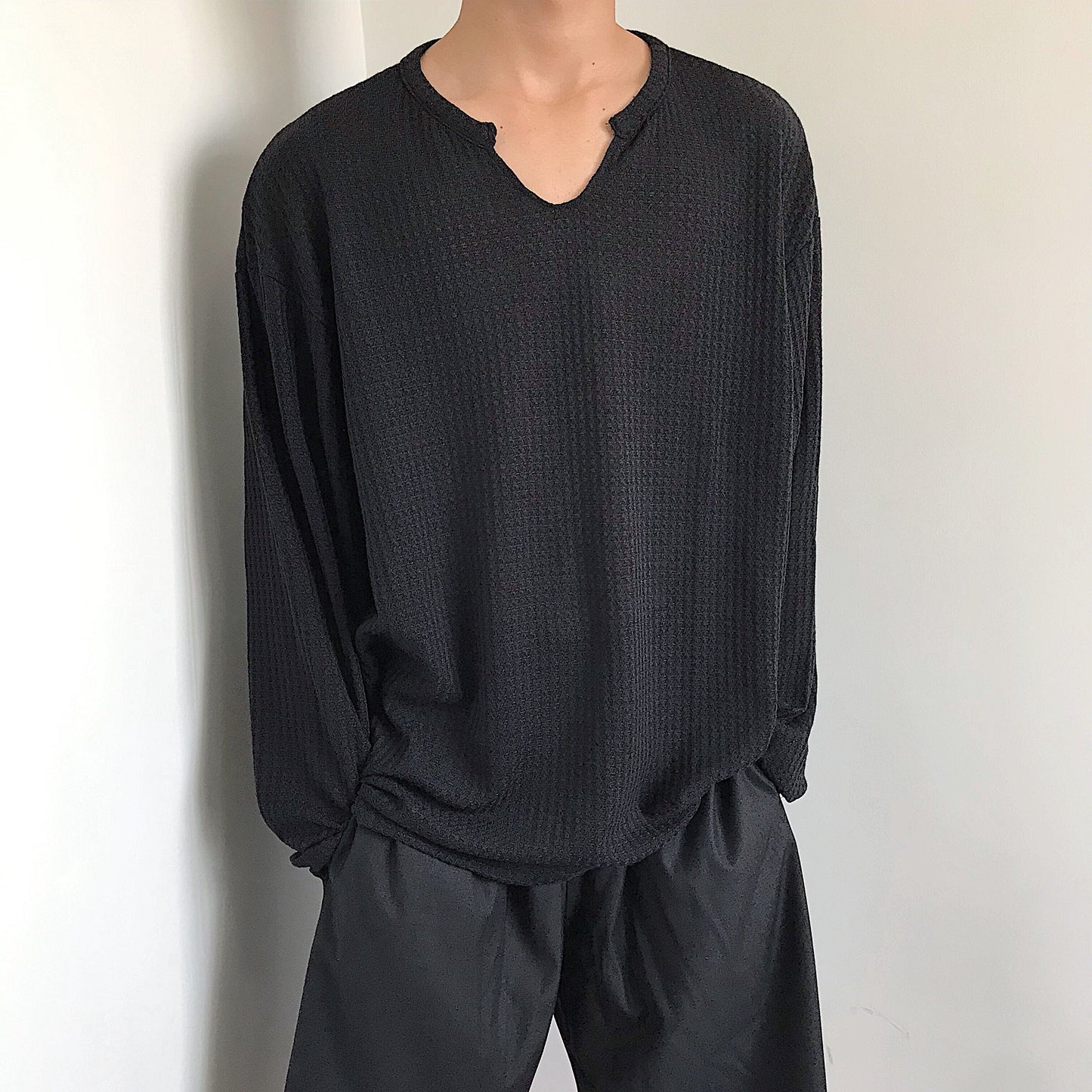 RT No. 4259 U-NECK WAFFLE LONGSLEEVE