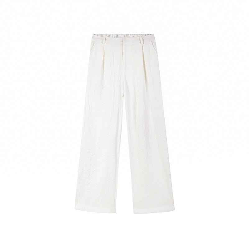 RT No. 4378 LINEN STRAIGHT WIDE DRAPE PANTS