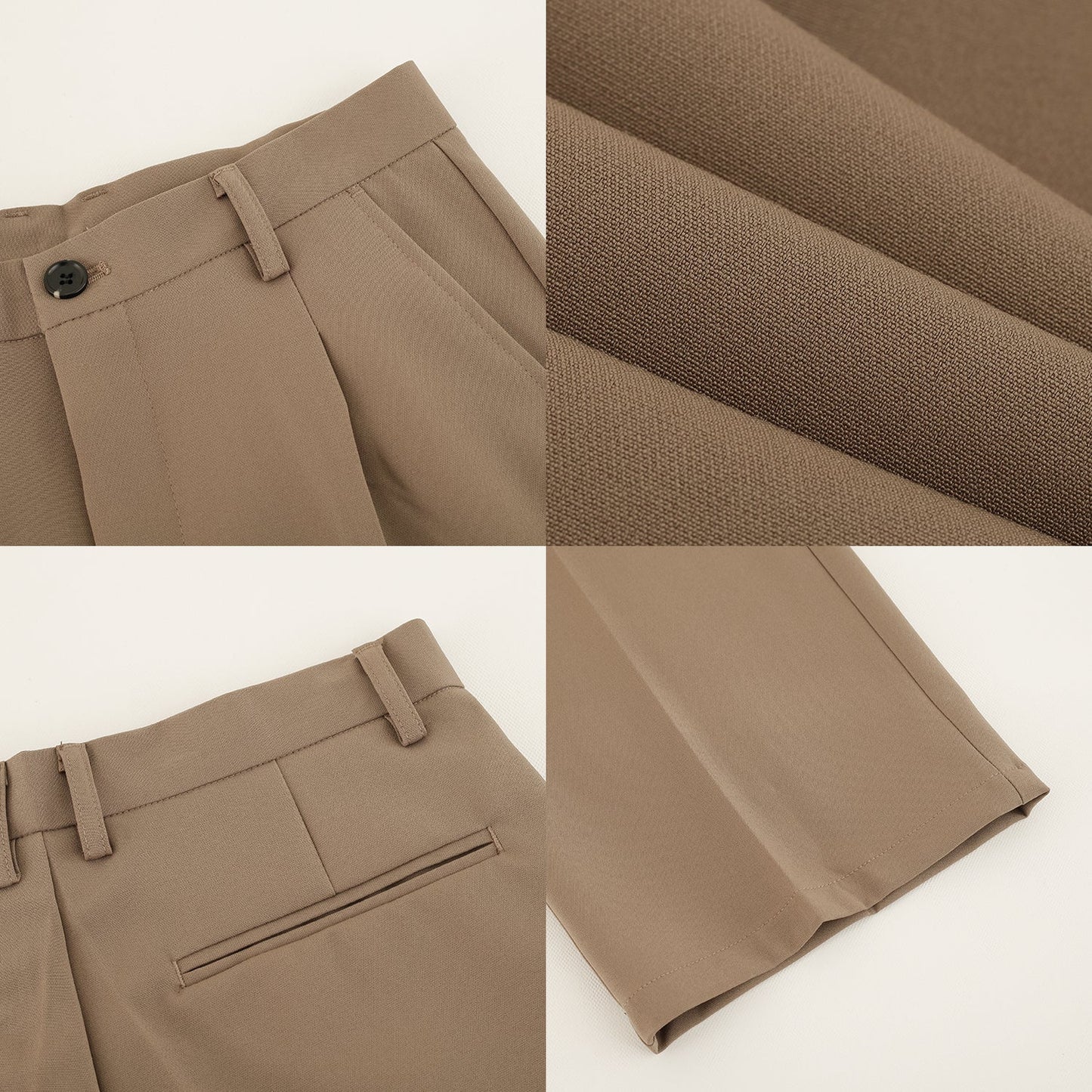 RT No. 5186 BROWN CASUAL DRAPE WIDE PANTS