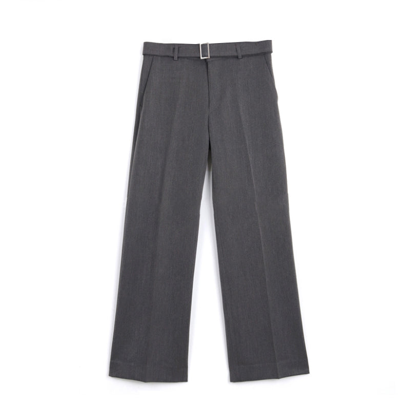 RT No. 5231 BELT DRAPE WIDE STRAIGHT PANTS