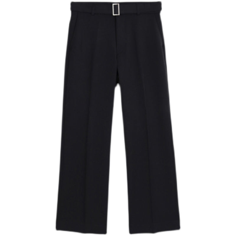 RT No. 5231 BELT DRAPE WIDE STRAIGHT PANTS