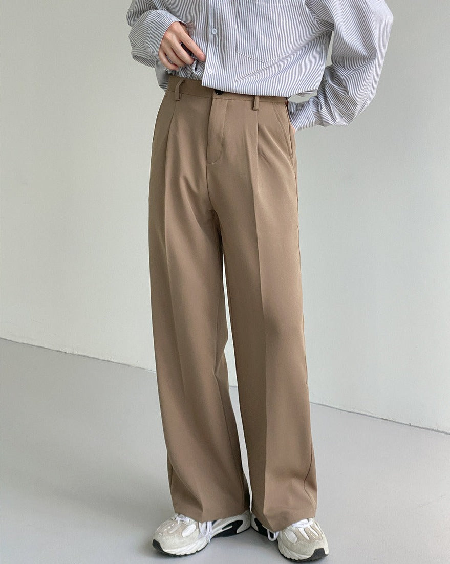 RT No. 5186 BROWN CASUAL DRAPE WIDE PANTS