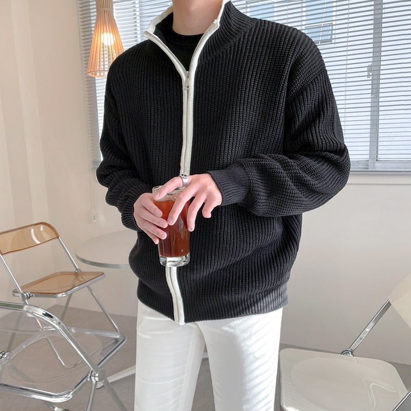 RT No. 3401 KNITTED ZIP-UP SWEATER