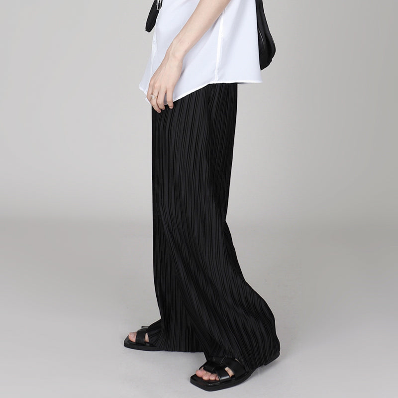 RT No. 4500 PLEATED WIDE STRAIGHT DRAPE PANTS