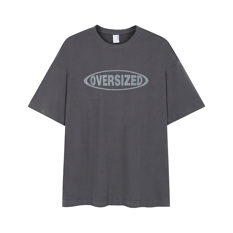 RT No. 5226 HEAVY OVERSIZE LETTERED HALF SLEEVE SHIRT