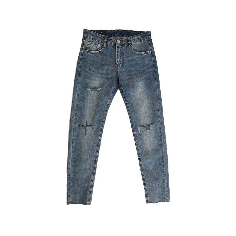 No. 3548 RIPPED WASHED BLUE SLIM JEANS