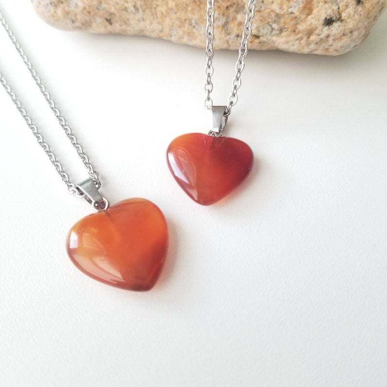 ® Heart Carnelian Pendant Necklace